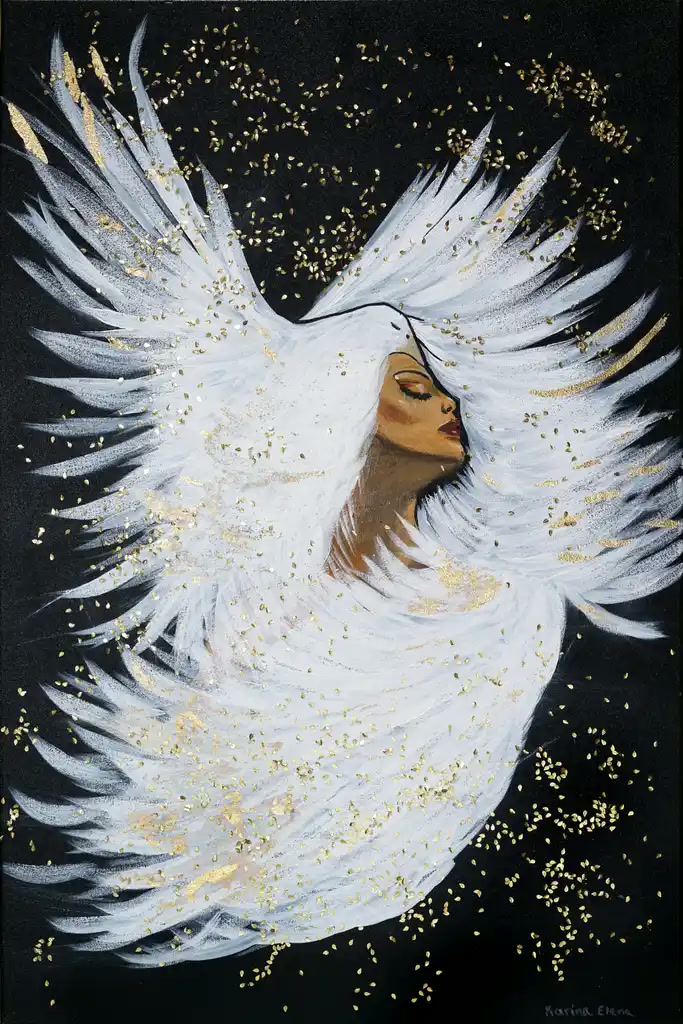 Hidden in His Wings, 2026 — Acrylic on canvas