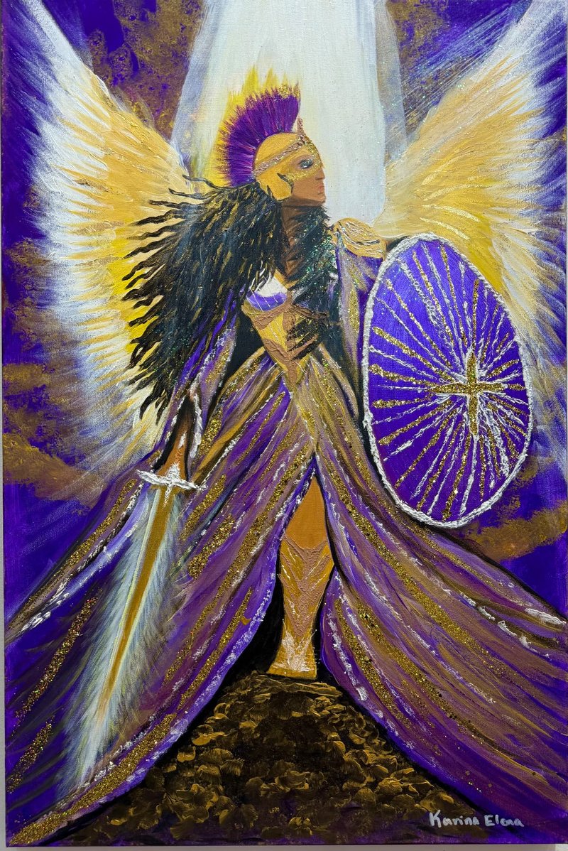 Clothed in the Armor of God, 2026 — Acrylic and glitter on canvas